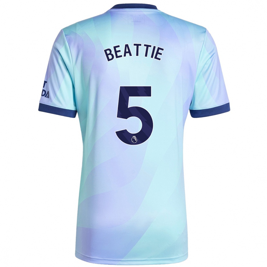 Kids Football Jen Beattie #5 Aqua Third Jersey 2024/25 T-Shirt Australia