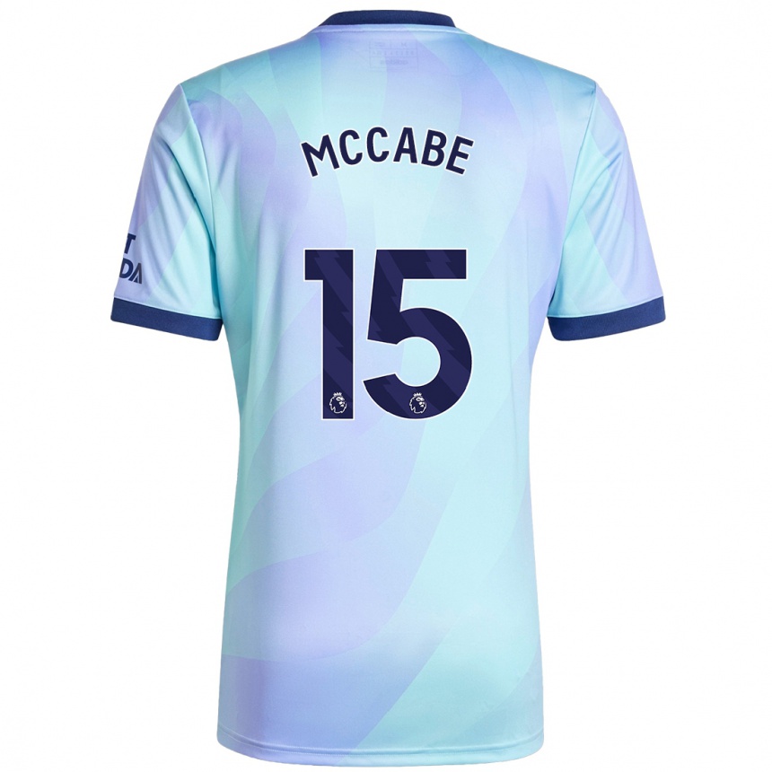 Kids Football Katie Mccabe #15 Aqua Third Jersey 2024/25 T-Shirt Australia