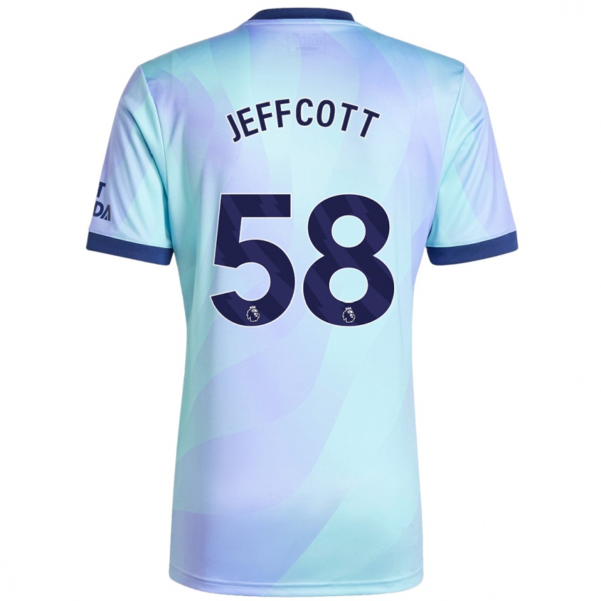 Kids Football Henry Jeffcott #58 Aqua Third Jersey 2024/25 T-Shirt Australia