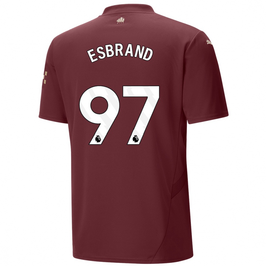 Kids Football Josh Wilson-Esbrand #97 Maroon Third Jersey 2024/25 T-Shirt Australia