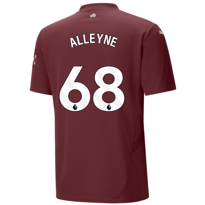 Kids Football Max Alleyne #68 Maroon Third Jersey 2024/25 T-Shirt Australia