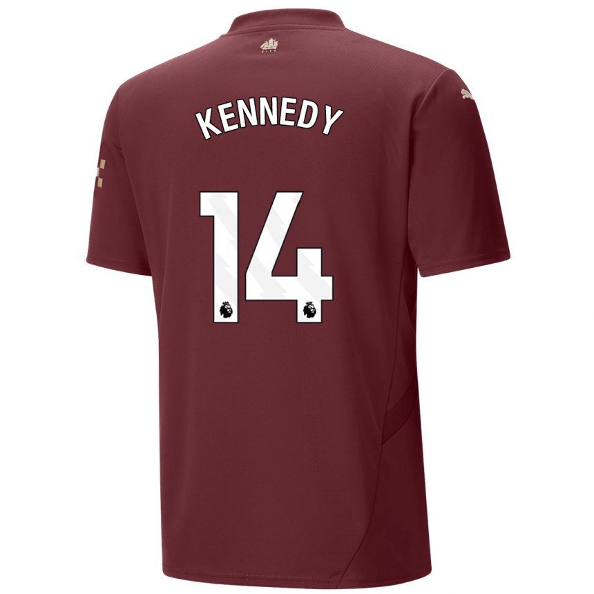 Kids Football Alanna Kennedy #14 Maroon Third Jersey 2024/25 T-Shirt Australia