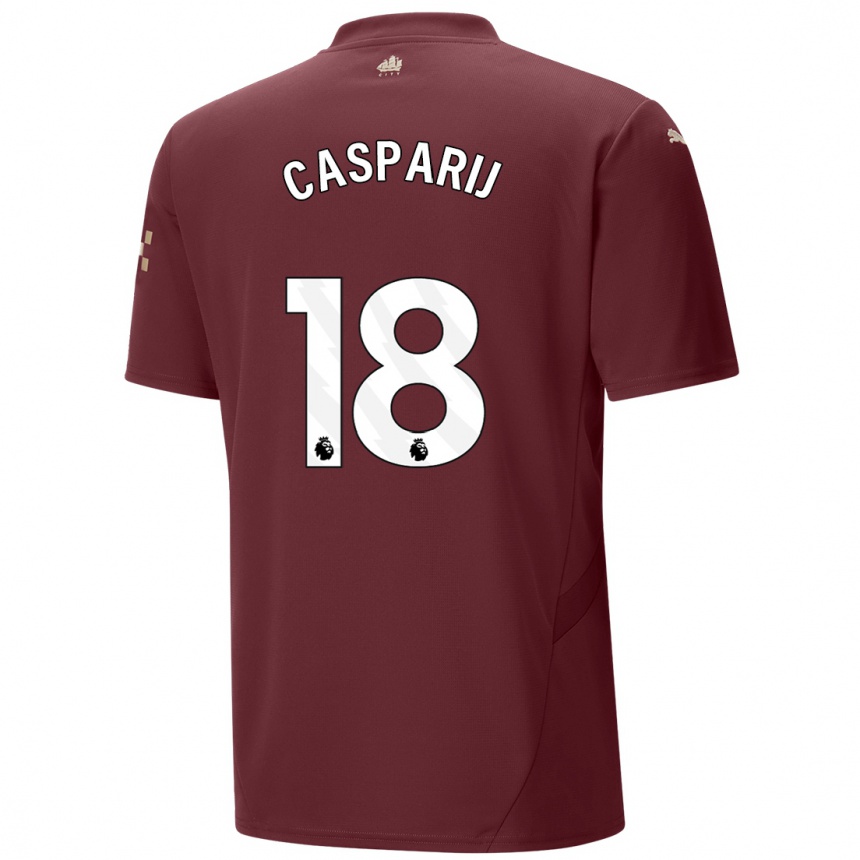 Kids Football Kerstin Casparij #18 Maroon Third Jersey 2024/25 T-Shirt Australia