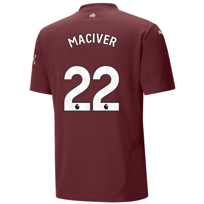 Kids Football Sandy Maciver #22 Maroon Third Jersey 2024/25 T-Shirt Australia