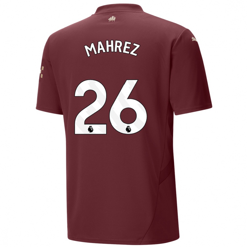 Kids Football Riyad Mahrez #26 Maroon Third Jersey 2024/25 T-Shirt Australia