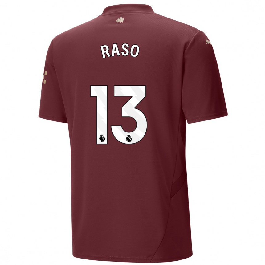 Kids Football Hayley Raso #13 Maroon Third Jersey 2024/25 T-Shirt Australia