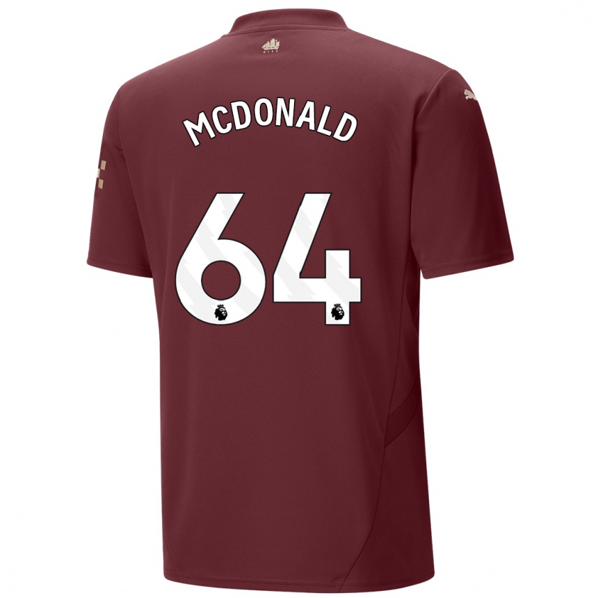 Kids Football Rowan Mcdonald #64 Maroon Third Jersey 2024/25 T-Shirt Australia