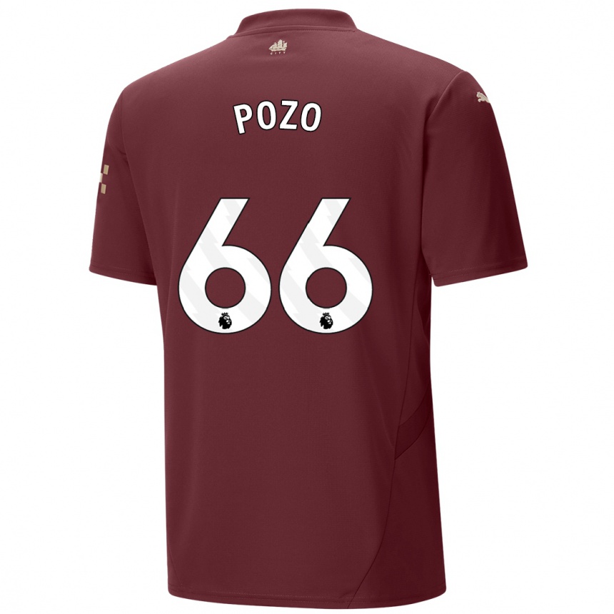 Kids Football Iker Pozo #66 Maroon Third Jersey 2024/25 T-Shirt Australia