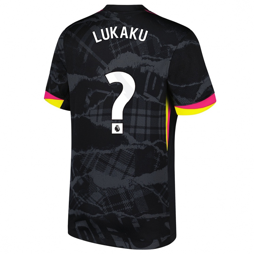 Kids Football Romelu Lukaku #0 Black Pink Third Jersey 2024/25 T-Shirt Australia