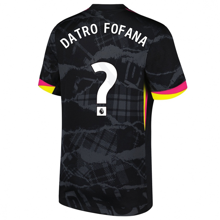 Kids Football David Datro Fofana #0 Black Pink Third Jersey 2024/25 T-Shirt Australia