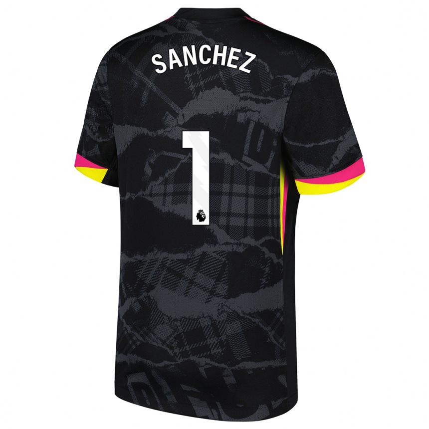 Kids Football Robert Sánchez #1 Black Pink Third Jersey 2024/25 T-Shirt Australia