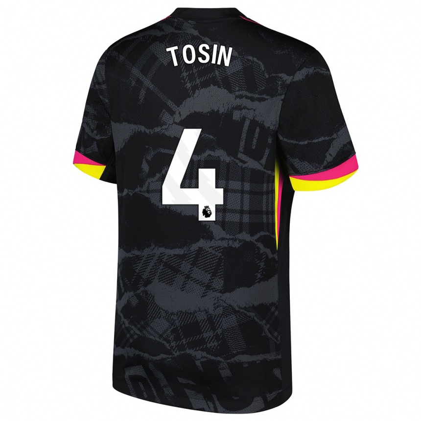 Kids Football Tosin Adarabioyo #4 Black Pink Third Jersey 2024/25 T-Shirt Australia