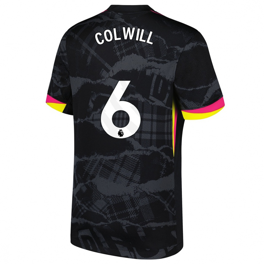 Kids Football Levi Colwill #6 Black Pink Third Jersey 2024/25 T-Shirt Australia