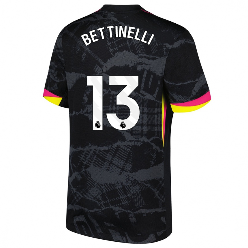 Kids Football Marcus Bettinelli #13 Black Pink Third Jersey 2024/25 T-Shirt Australia