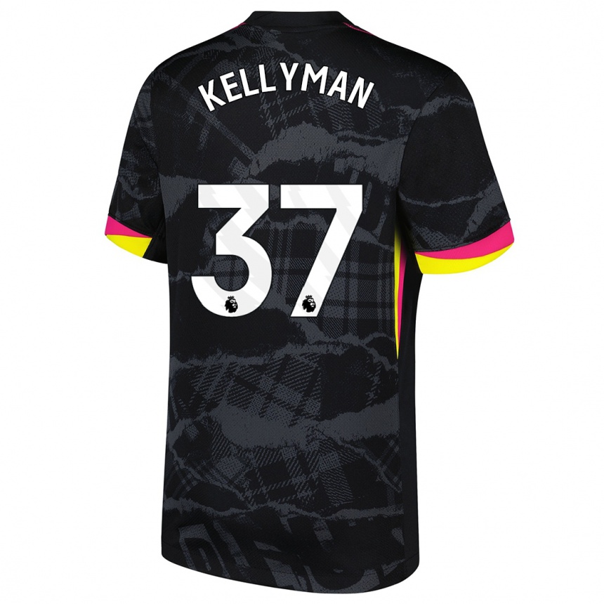 Kids Football Omari Kellyman #37 Black Pink Third Jersey 2024/25 T-Shirt Australia