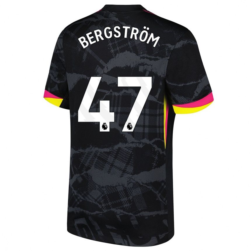 Kids Football Lucas Bergström #47 Black Pink Third Jersey 2024/25 T-Shirt Australia