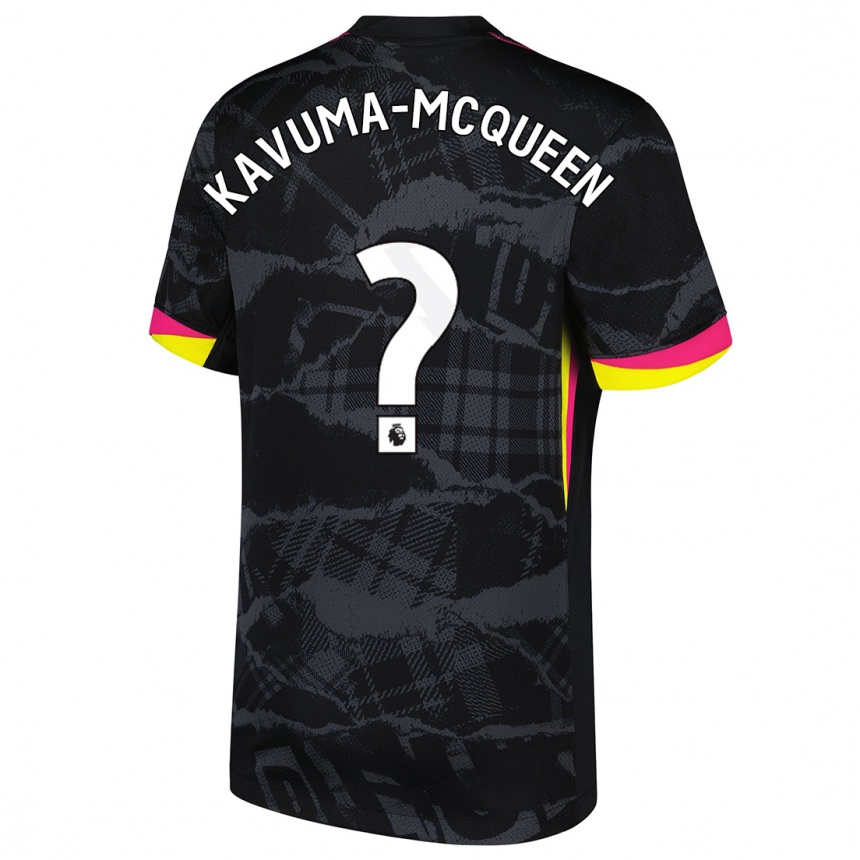 Kids Football Ryan Kavuma-Mcqueen #0 Black Pink Third Jersey 2024/25 T-Shirt Australia