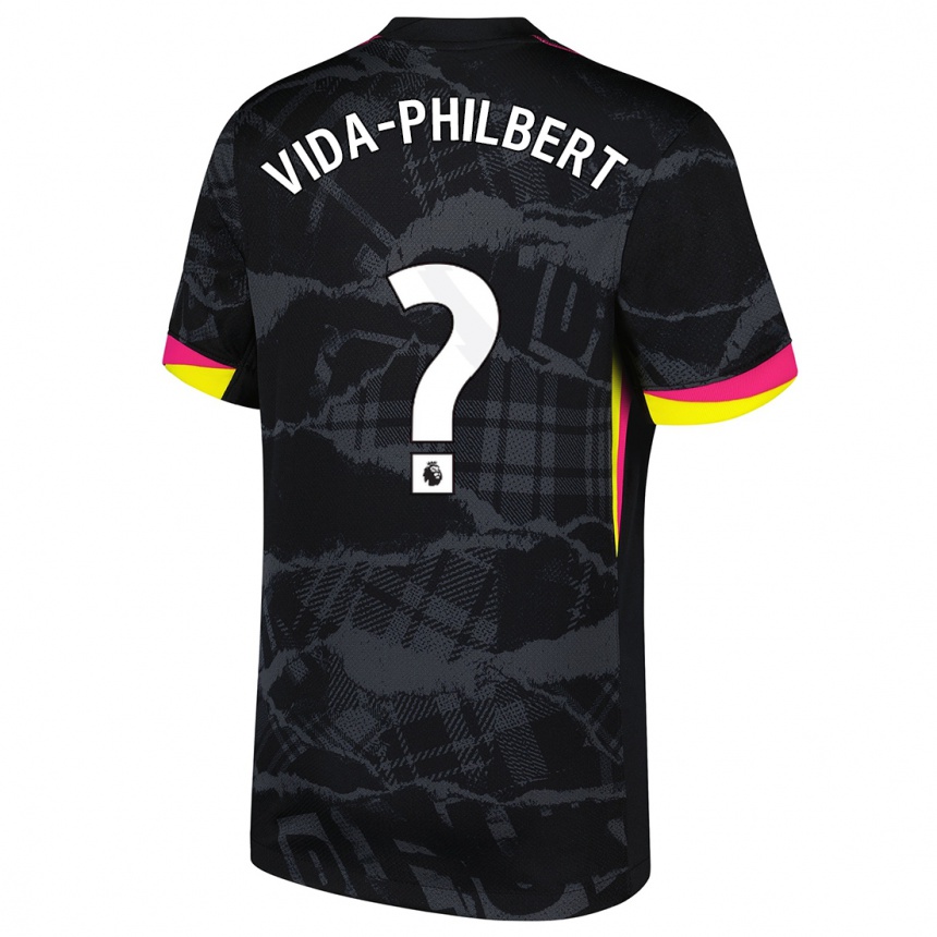 Kids Football Joel Vida-Philbert #0 Black Pink Third Jersey 2024/25 T-Shirt Australia