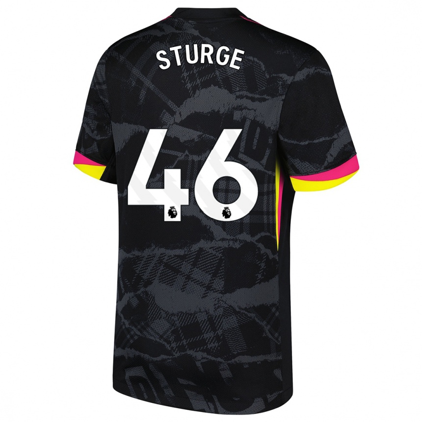 Kids Football Zak Sturge #46 Black Pink Third Jersey 2024/25 T-Shirt Australia