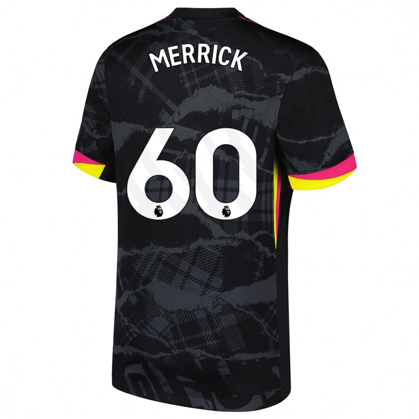 Kids Football Max Merrick #60 Black Pink Third Jersey 2024/25 T-Shirt Australia