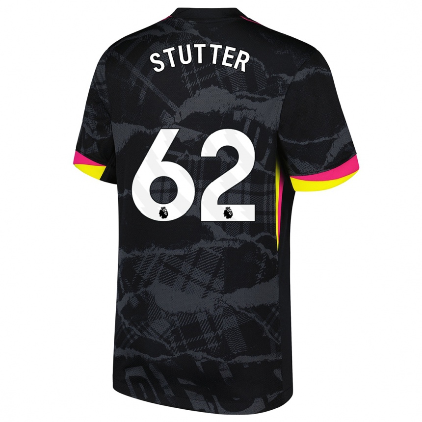 Kids Football Ronnie Stutter #62 Black Pink Third Jersey 2024/25 T-Shirt Australia