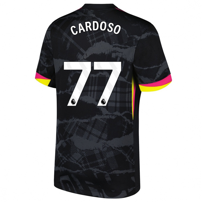 Kids Football Leo Cardoso #77 Black Pink Third Jersey 2024/25 T-Shirt Australia