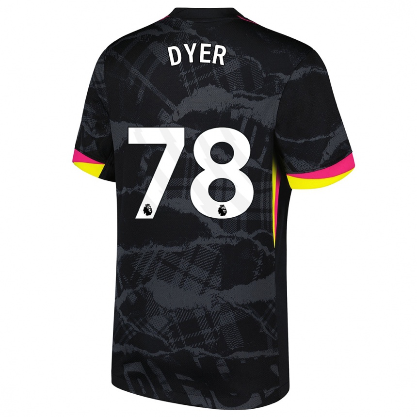 Kids Football Kiano Dyer #78 Black Pink Third Jersey 2024/25 T-Shirt Australia