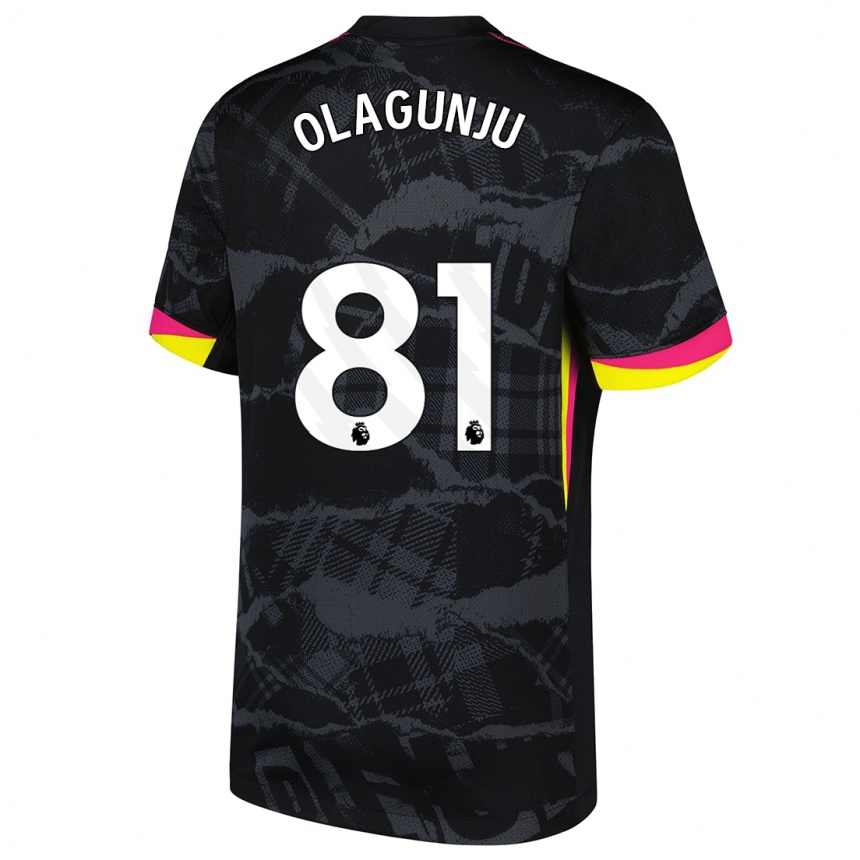 Kids Football Saheed Olagunju #81 Black Pink Third Jersey 2024/25 T-Shirt Australia