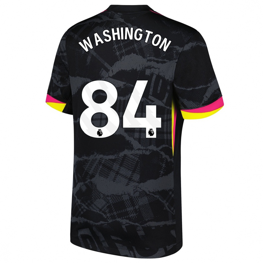 Kids Football Marcell Washington #84 Black Pink Third Jersey 2024/25 T-Shirt Australia