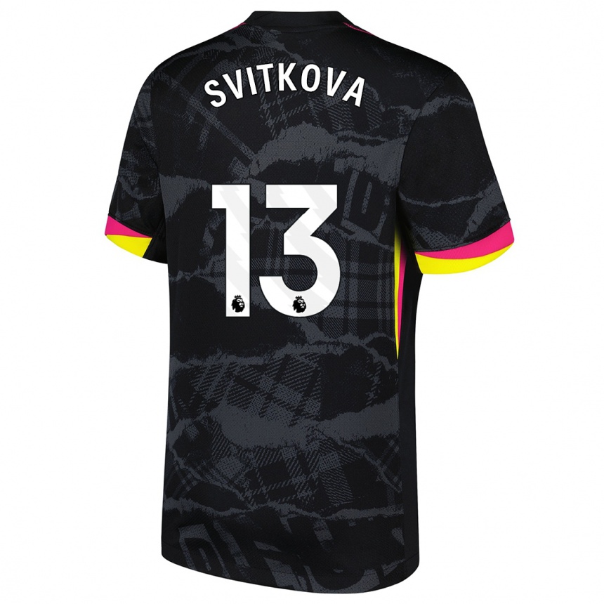 Kids Football Kateřina Svitková #13 Black Pink Third Jersey 2024/25 T-Shirt Australia