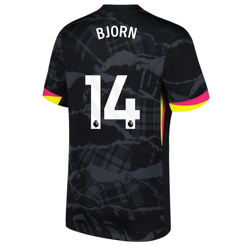 Kids Football Nathalie Björn #14 Black Pink Third Jersey 2024/25 T-Shirt Australia