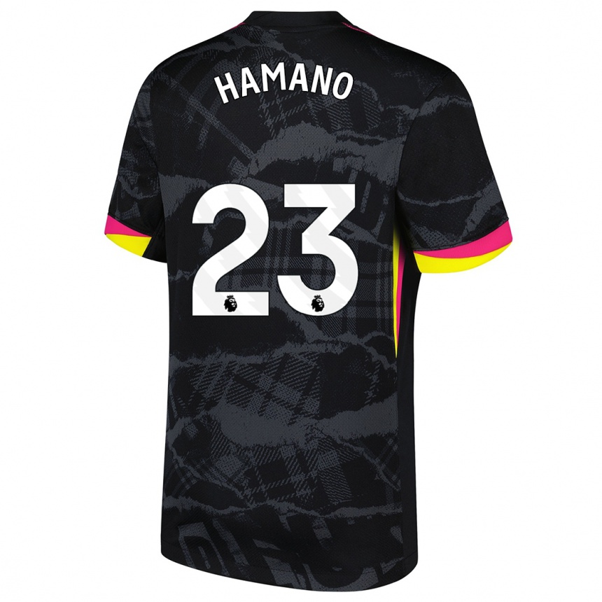 Kids Football Maika Hamano #23 Black Pink Third Jersey 2024/25 T-Shirt Australia