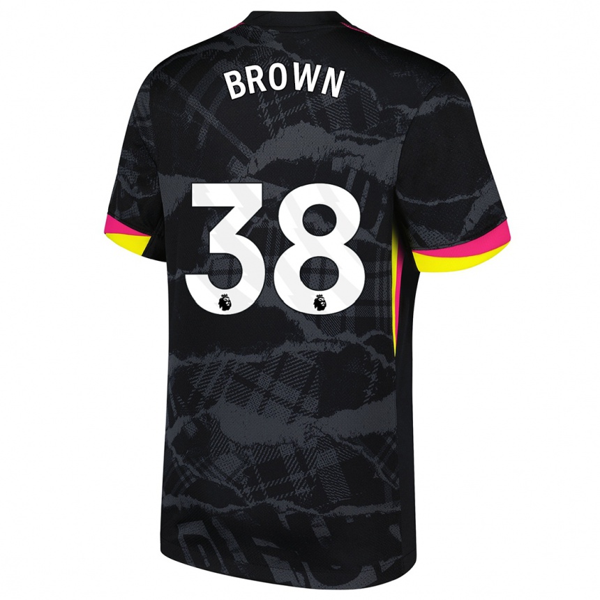 Kids Football Cerys Brown #38 Black Pink Third Jersey 2024/25 T-Shirt Australia