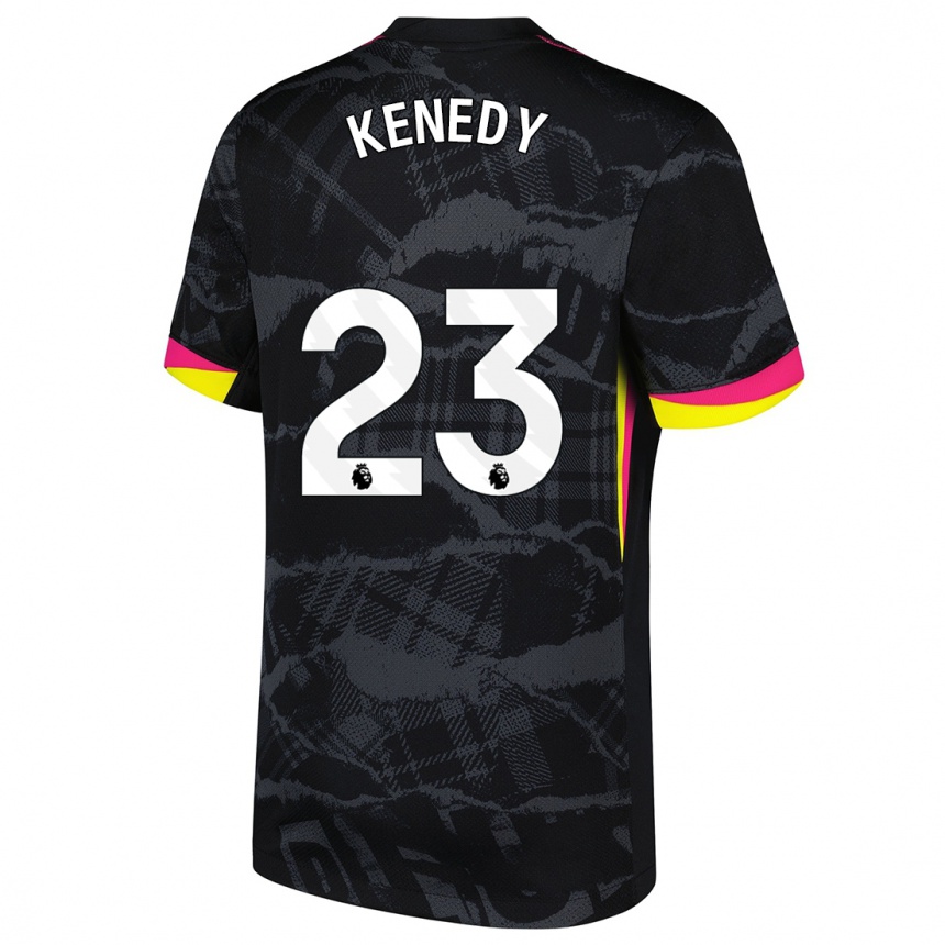 Kids Football Robert Kenedy #23 Black Pink Third Jersey 2024/25 T-Shirt Australia