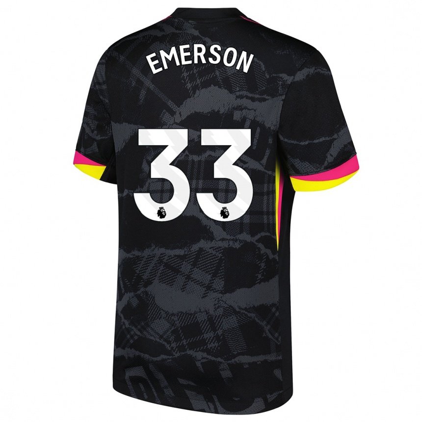 Kids Football Emerson #33 Black Pink Third Jersey 2024/25 T-Shirt Australia