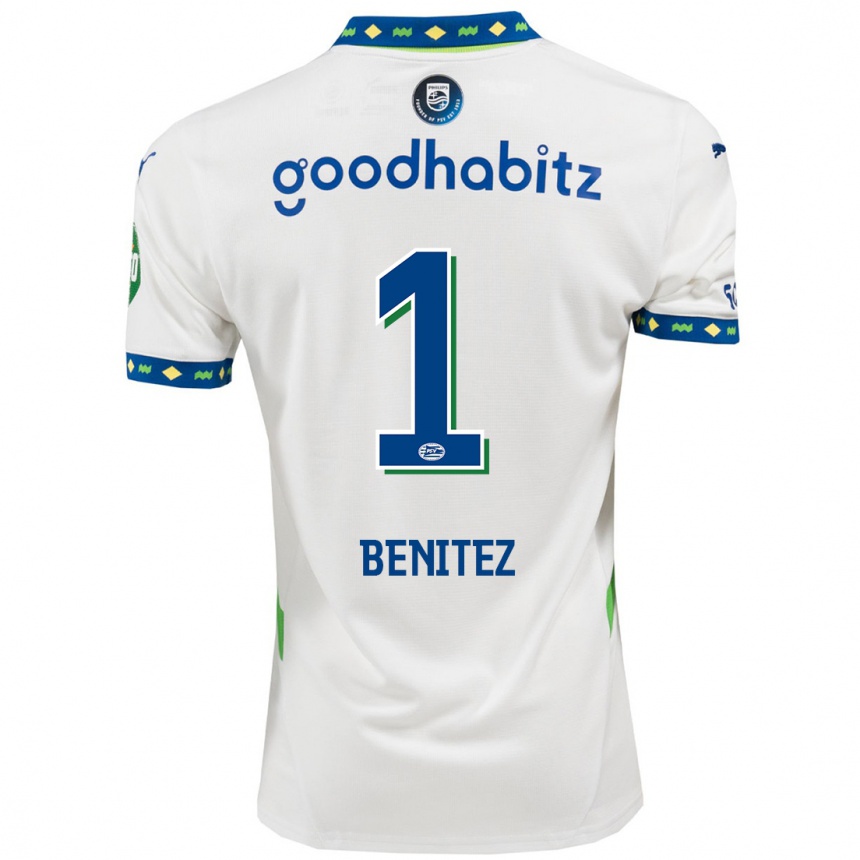 Kids Football Walter Benítez #1 White Dark Blue Third Jersey 2024/25 T-Shirt Australia