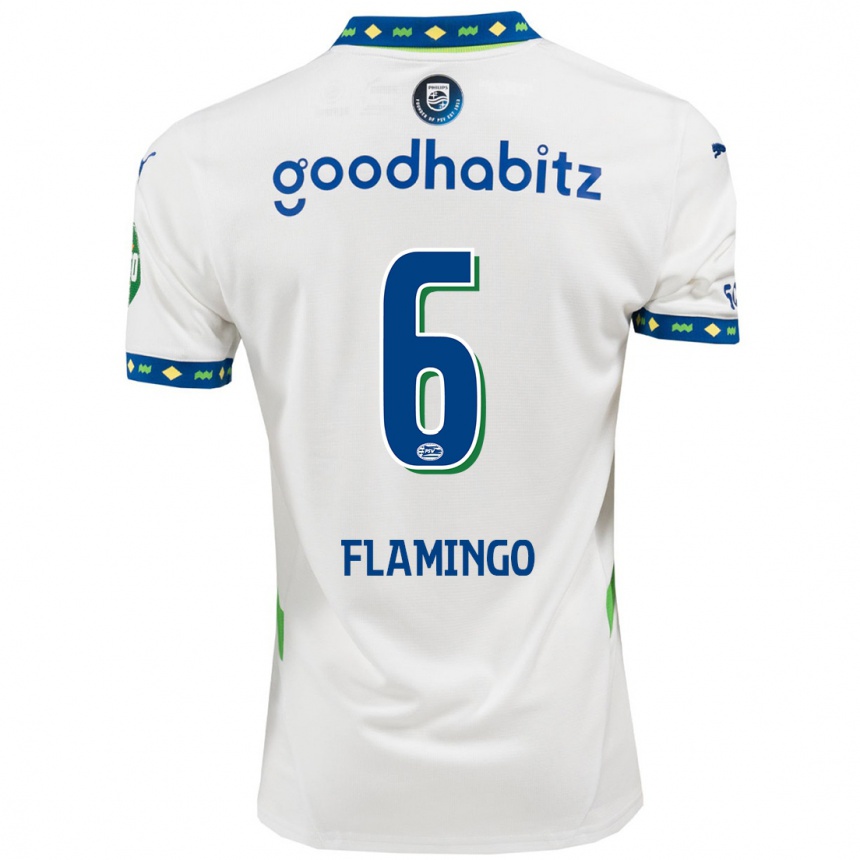 Kids Football Ryan Flamingo #6 White Dark Blue Third Jersey 2024/25 T-Shirt Australia