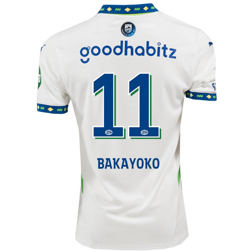 Kids Football Johan Bakayoko #11 White Dark Blue Third Jersey 2024/25 T-Shirt Australia