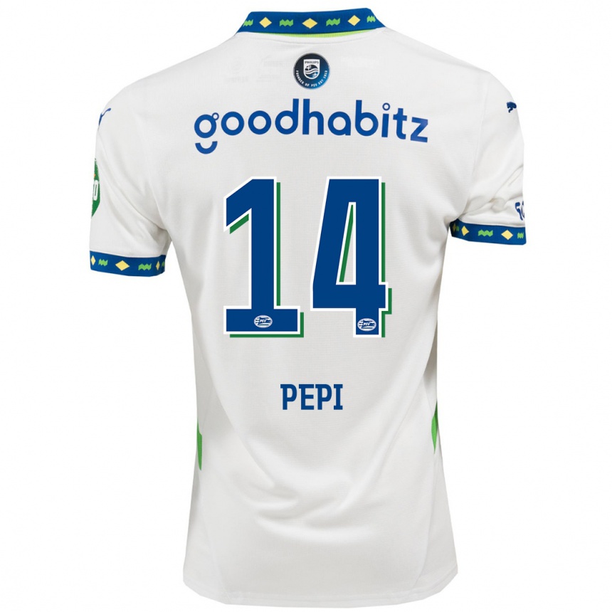 Kids Football Ricardo Pepi #14 White Dark Blue Third Jersey 2024/25 T-Shirt Australia