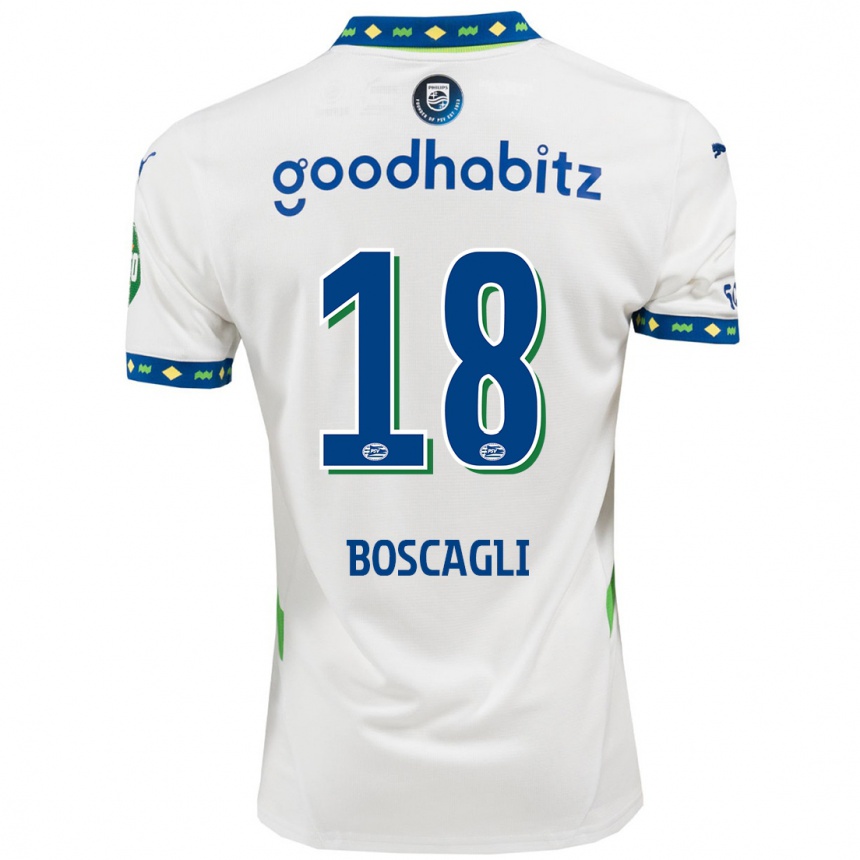 Kids Football Olivier Boscagli #18 White Dark Blue Third Jersey 2024/25 T-Shirt Australia