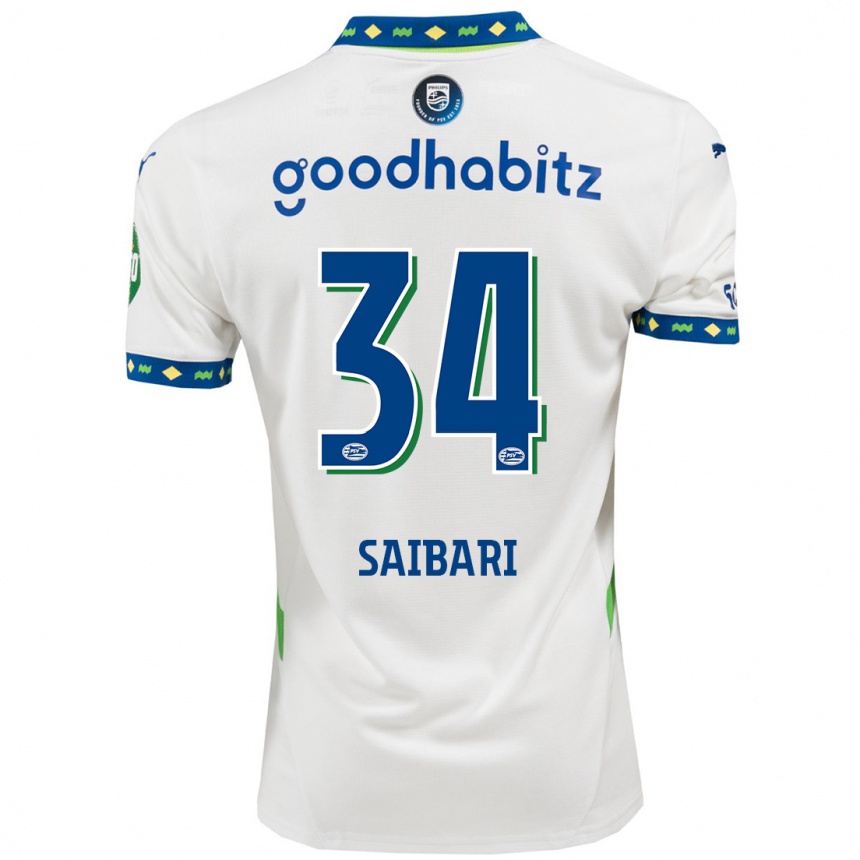 Kids Football Ismael Saibari #34 White Dark Blue Third Jersey 2024/25 T-Shirt Australia