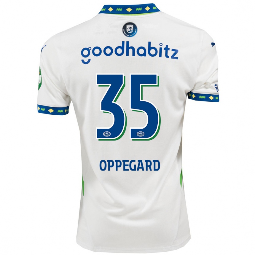 Kids Football Fredrik Oppegård #35 White Dark Blue Third Jersey 2024/25 T-Shirt Australia