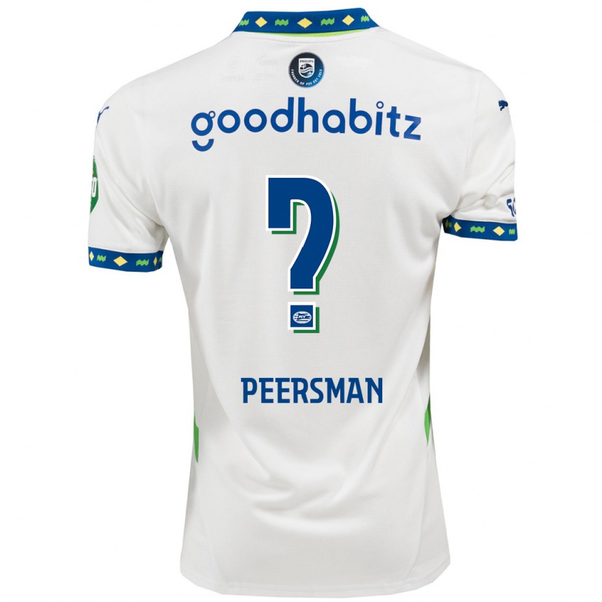 Kids Football Kjell Peersman #0 White Dark Blue Third Jersey 2024/25 T-Shirt Australia