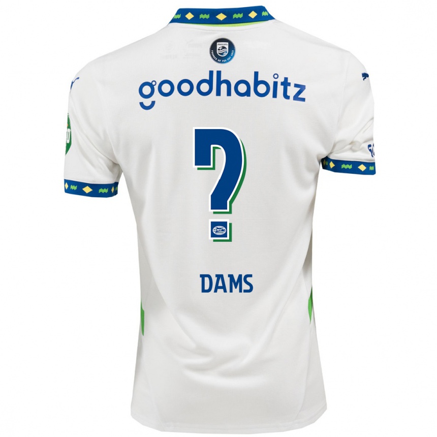 Kids Football Matteo Dams #0 White Dark Blue Third Jersey 2024/25 T-Shirt Australia