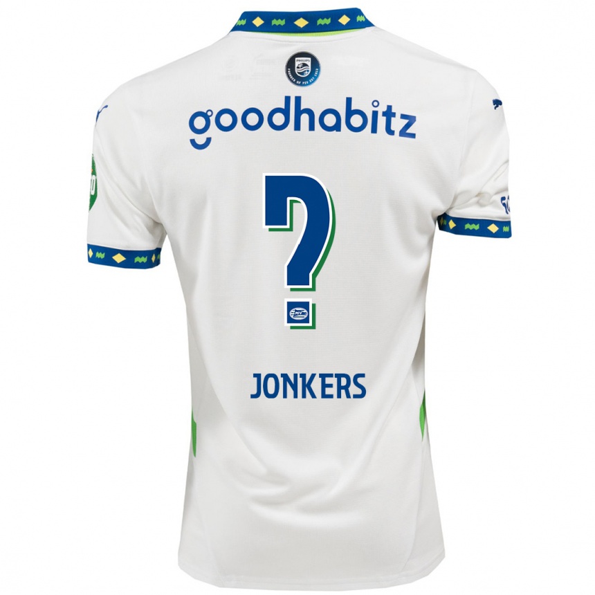 Kids Football Brent Jonkers #0 White Dark Blue Third Jersey 2024/25 T-Shirt Australia