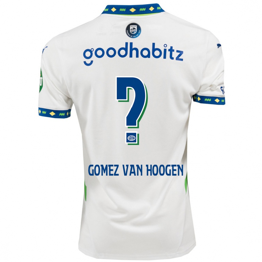 Kids Football Samuel Gomez Van Hoogen #0 White Dark Blue Third Jersey 2024/25 T-Shirt Australia