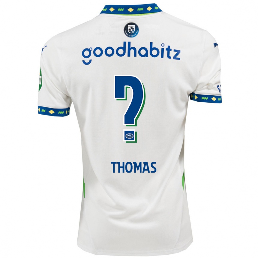 Kids Football Ayodele Thomas #0 White Dark Blue Third Jersey 2024/25 T-Shirt Australia