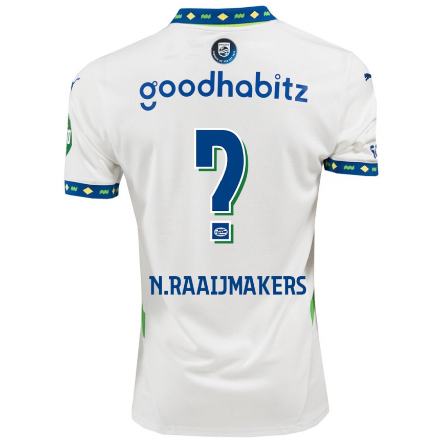 Kids Football Niels Raaijmakers #0 White Dark Blue Third Jersey 2024/25 T-Shirt Australia