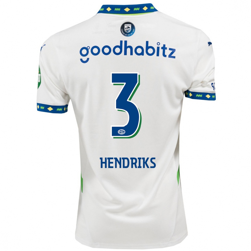 Kids Football Gwyneth Hendriks #3 White Dark Blue Third Jersey 2024/25 T-Shirt Australia