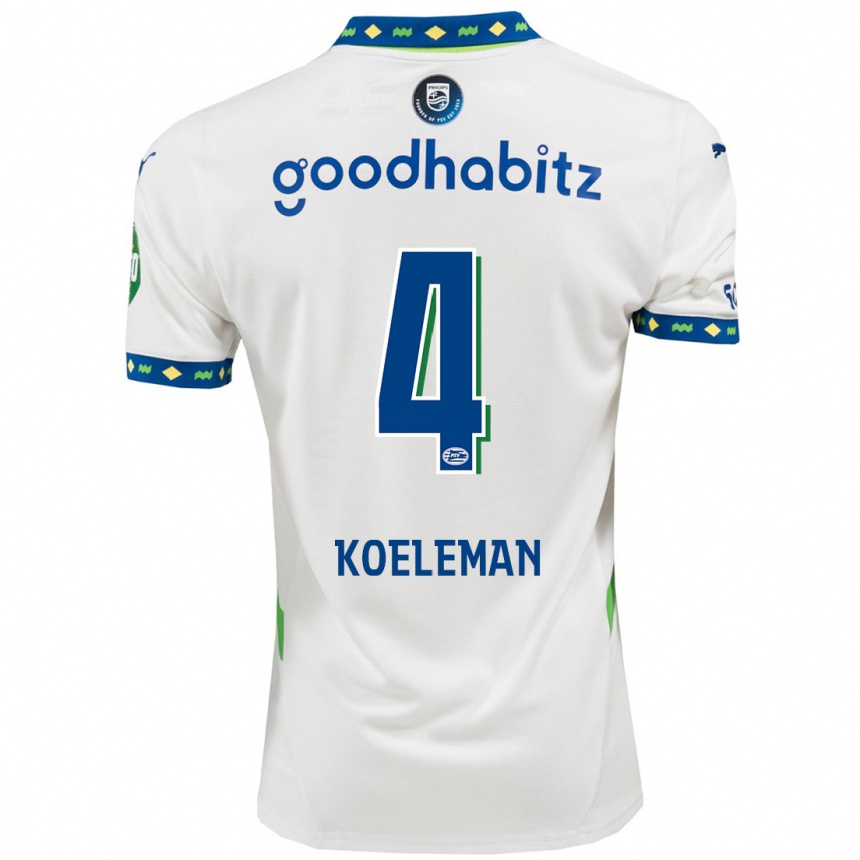 Kids Football Senna Koeleman #4 White Dark Blue Third Jersey 2024/25 T-Shirt Australia